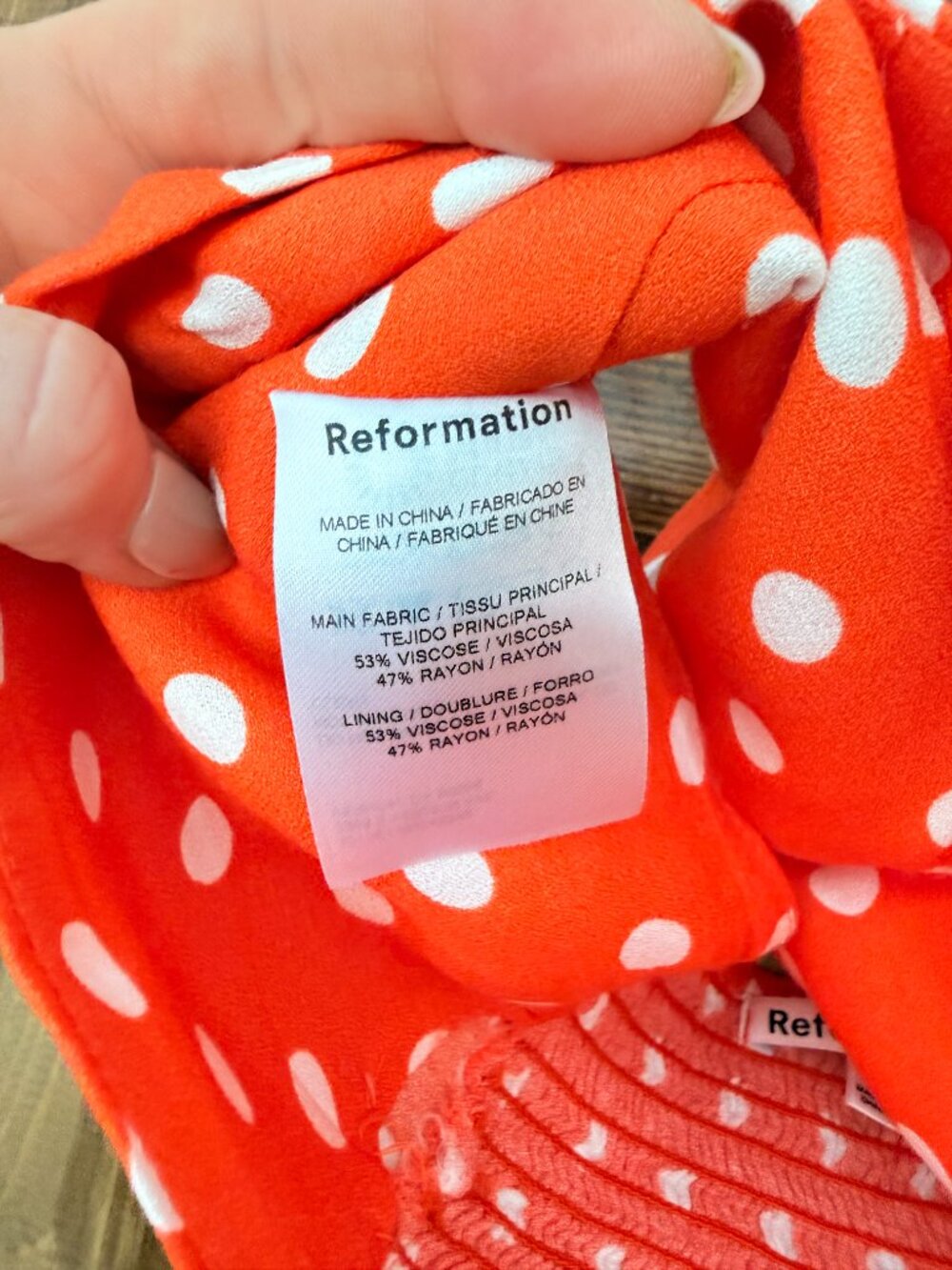 Reformation • Two Piece Set, Orange Polka Dot - Picture 14 of 16